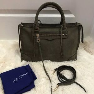 Rebecca Minkoff Regan dark green Nubuck Satchel